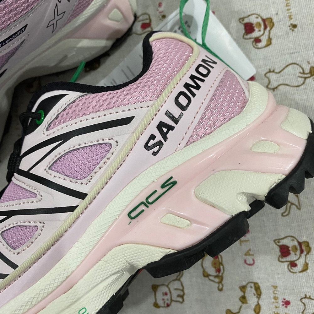 Salomon Women’s Pink and Green Trail Sneakers - Picture 2 of 8